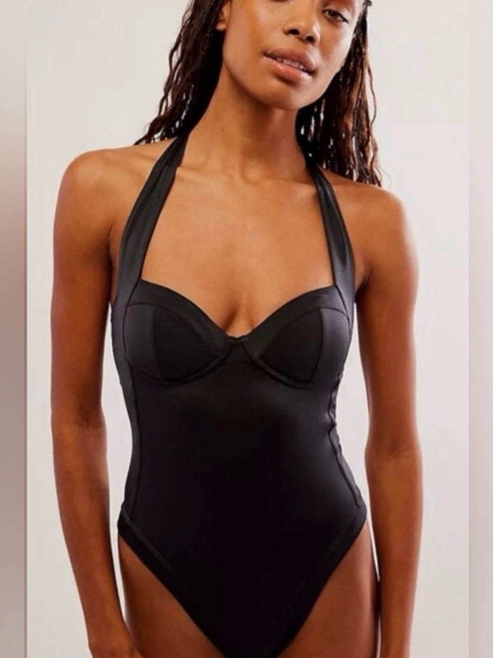 We are HAH x Free People Pull It Thru Bodysuit/Bathing suit in Noir